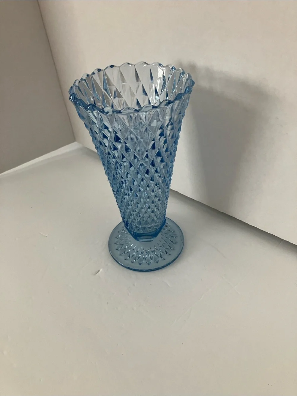 Vintage Indiana Glass Blue Diamond-Pattern